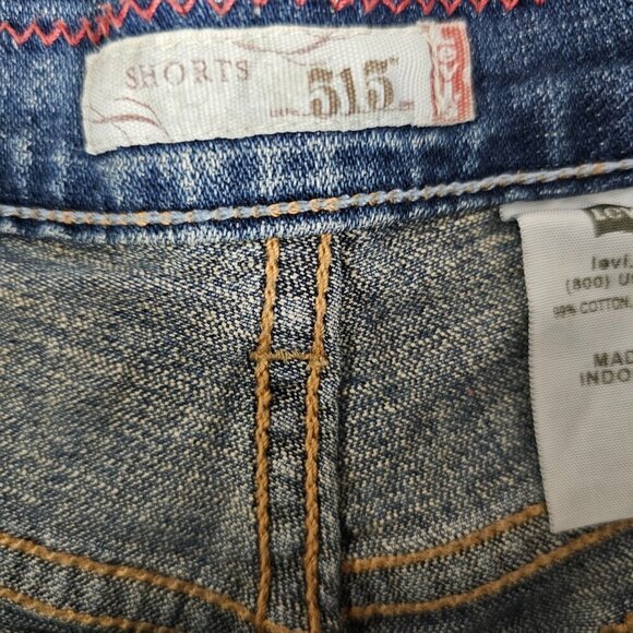 Levi's 515 Denim High Waist Blue Jean Shorts - Picture 2 of 8
